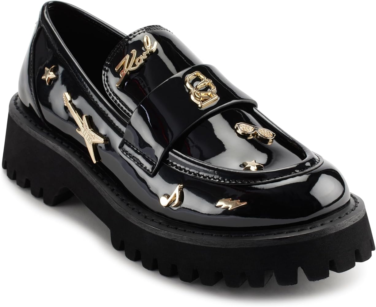 Karl Lagerfeld Paris Women's Gaston Loafer, Black, size 9