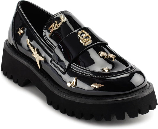 Karl Lagerfeld Paris Women's Gaston Loafer, Black, size 9