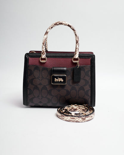 COACH GRACE MONOGRAM X PLUM MINI TOTE BAG