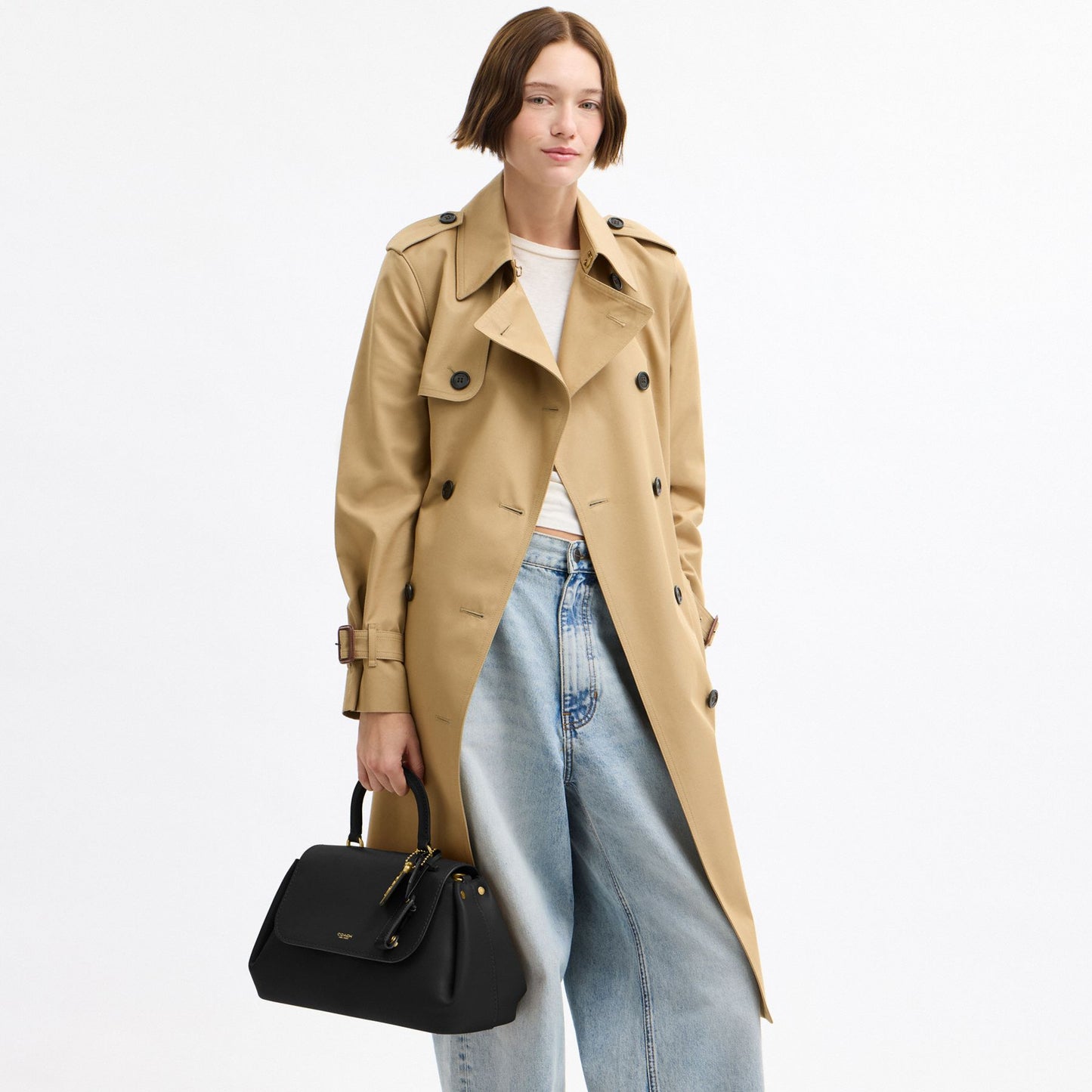 COACH SLOUCHY ROGUE TOP HANDLE BAG IN BLACK