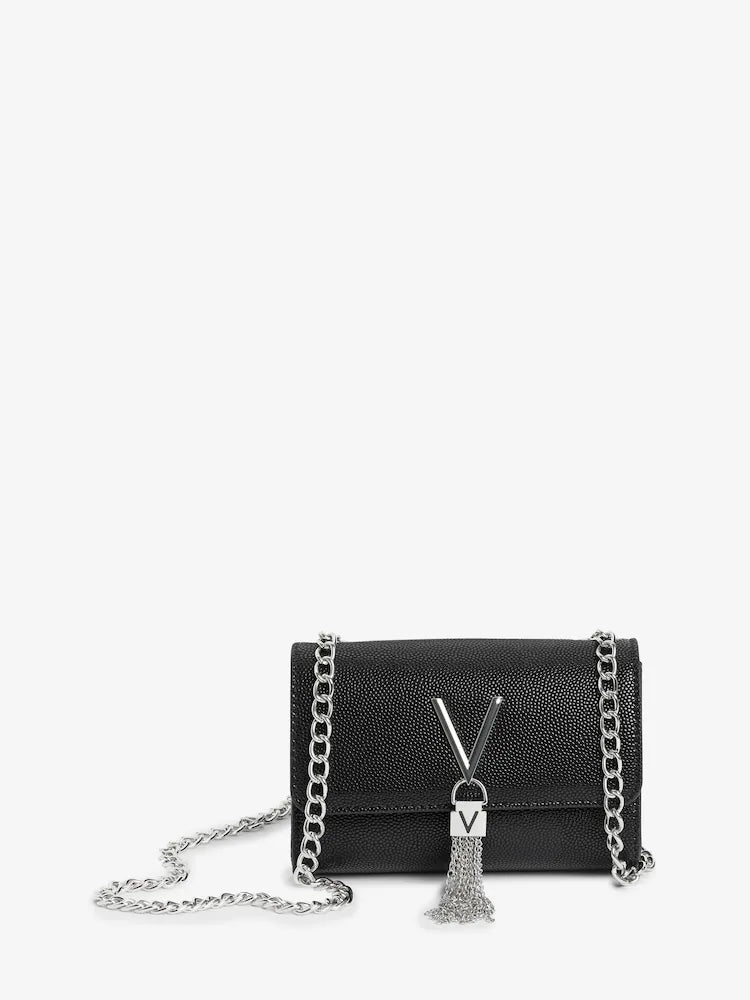 Valentino Bags Black Cross-Body Divina Tassel Bag