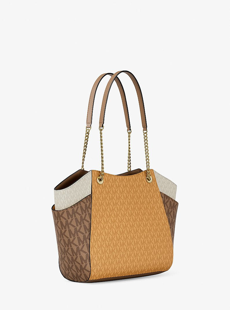 Micheal Kors Large Jet Set tote bag with color blocking and signature logo