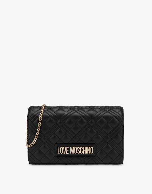 Love Moschino Clutches Women Polyurethane Black/Gold
