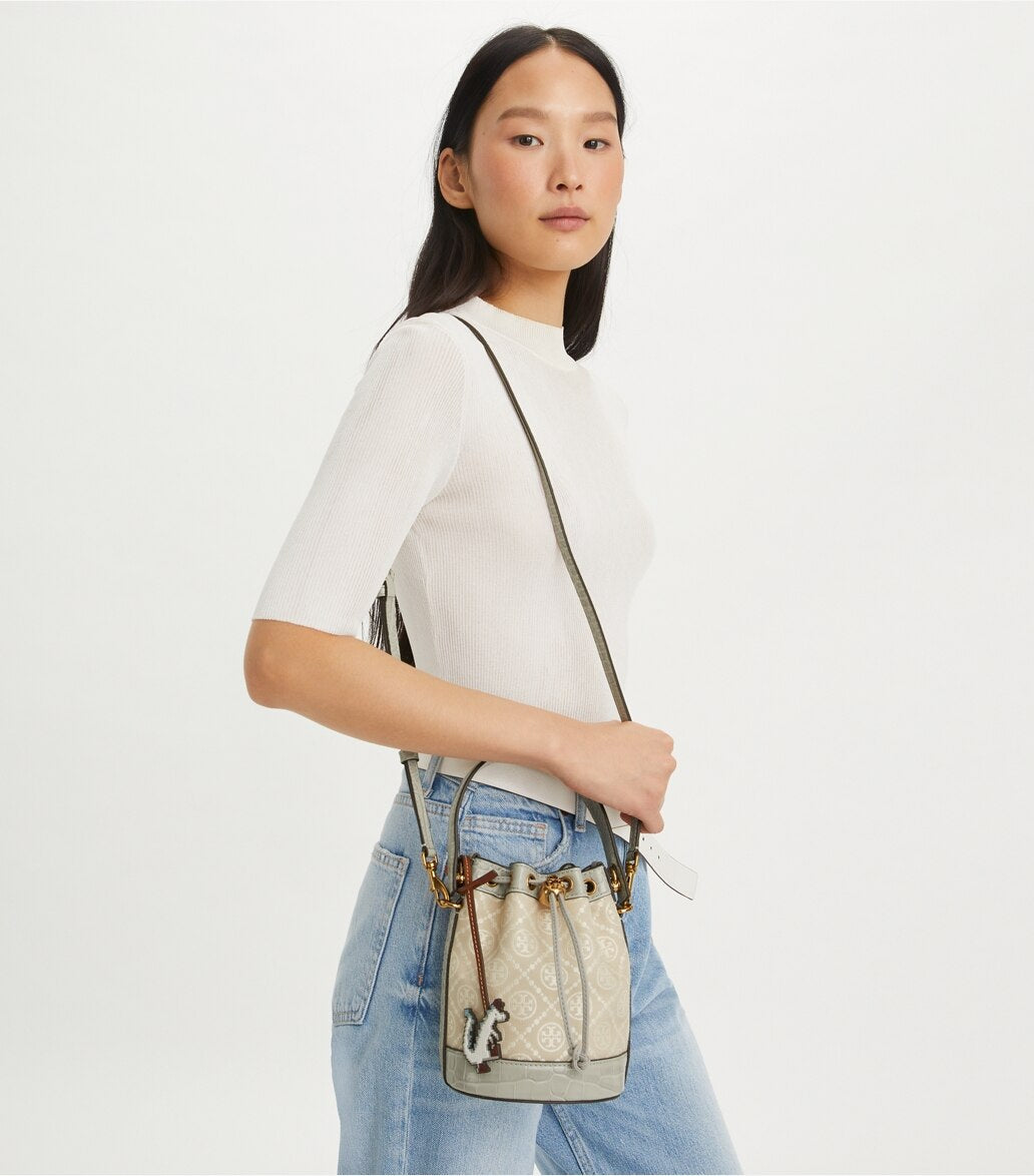 T monogram cloud mini bucket Tory Burch