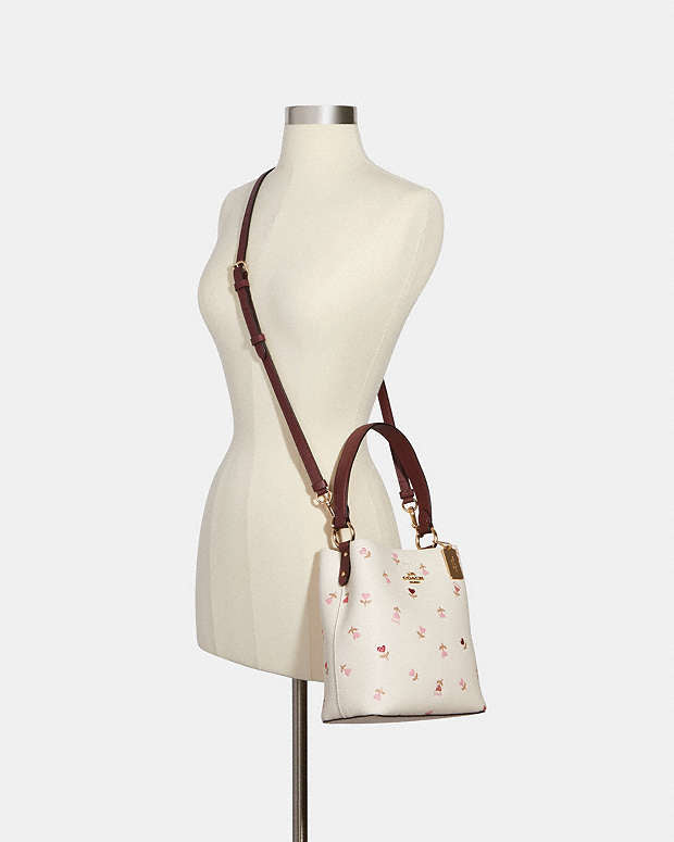Coach Small Town Bucket Bag With Heart Floral Print