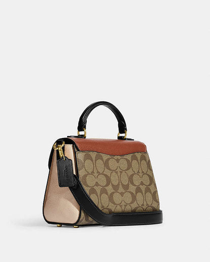 Morgan Top Handle Satchel In Colorblock Signature Canvas coach