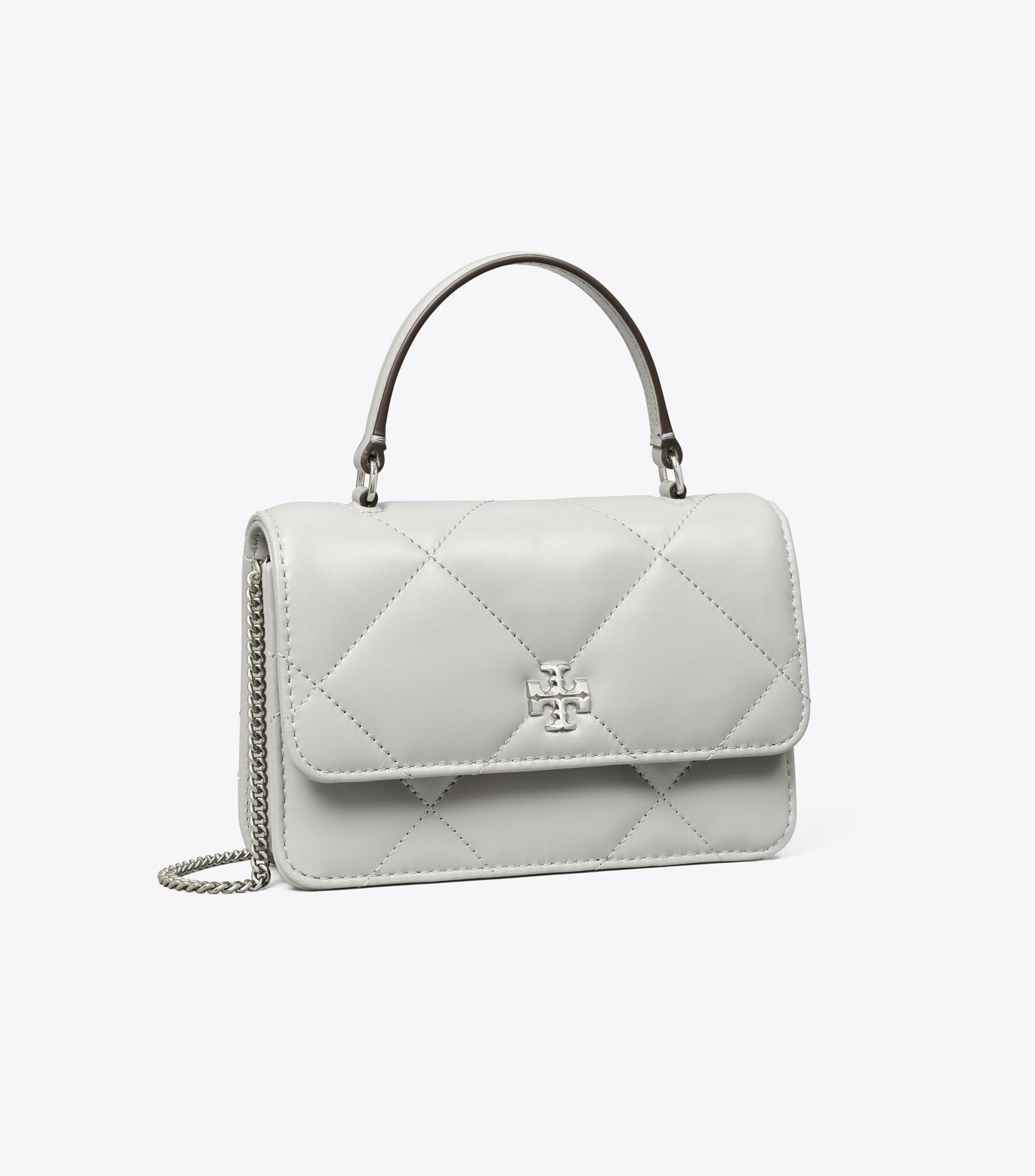 TORY BURCH MINI KIRA DIAMOND QUILT CHARM TOP-HANDLE CROSSBODY