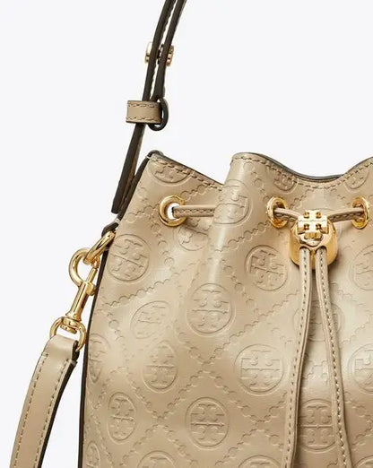 Tory Burch T Monogram bucket bag in beige