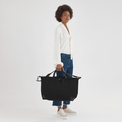 LongChamp Le Pliage Original M Russian canvas and leather travel bag
