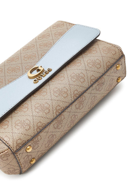 Guess Nell Logo Crossbody Flap Bag, Latte