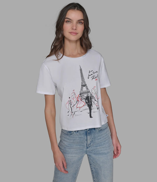 KARL LAGERFELD PARIS SKETCH LOGO TEE