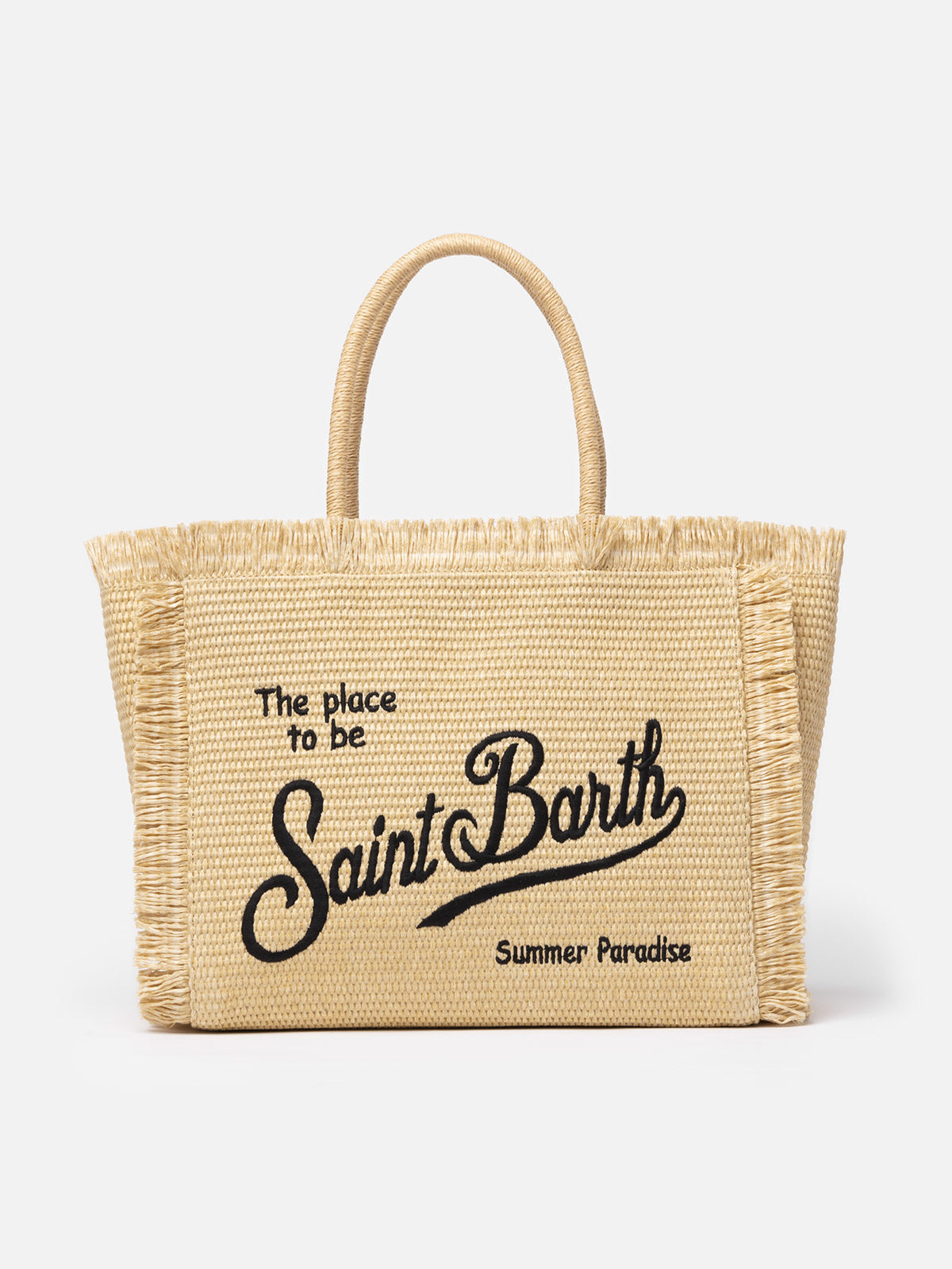 MC2 SAINT BARTH BEIGE STRAW EFFECT VANITY TOTE BAG