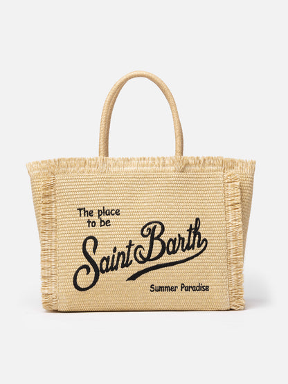 MC2 SAINT BARTH BEIGE STRAW EFFECT VANITY TOTE BAG