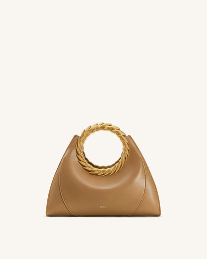 JW Pei Amiya Leaf Handle Sculpture Bag - Brown