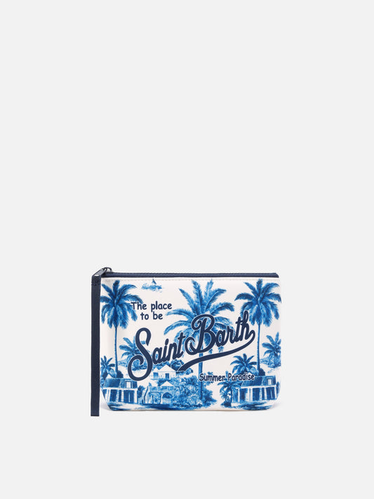 MC2 SAINT BARTH ALINE SCUBA POUCH WITH TOILE DE JOUY PRINT | SPECIAL EDITION