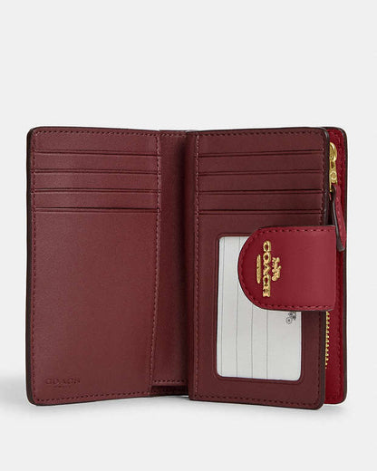 Coach Medium Corner Zip Wallet With Signature Leather