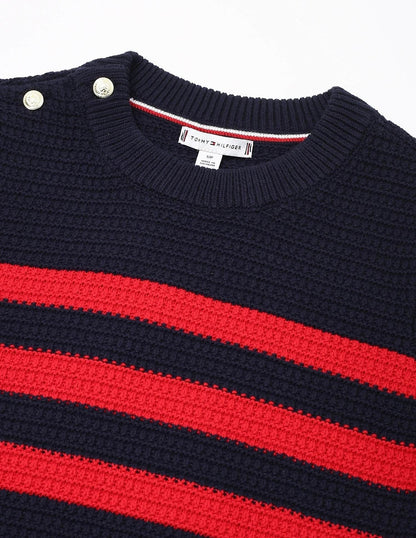 Tommy Hilfiger Gold Button Textured Knit Sweater size M
