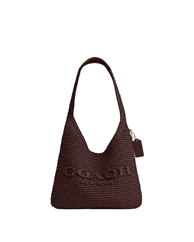 Coach Brooklyn Shoulder Bag 28 in Brown Straw