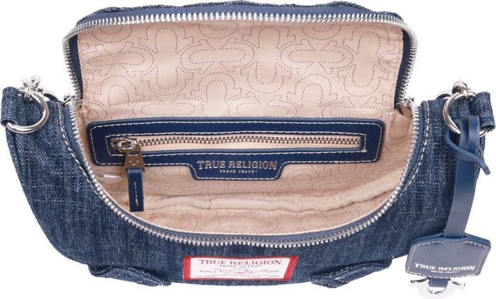 True Religion Studded Denim Shoulder Bag
