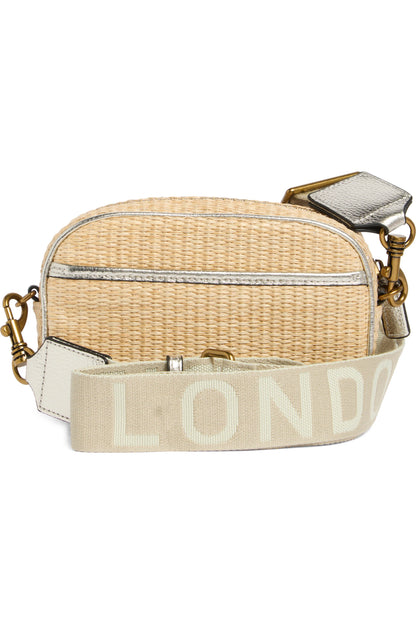 Kurt Geiger London Chiswick Raffia Camera Bag in silver