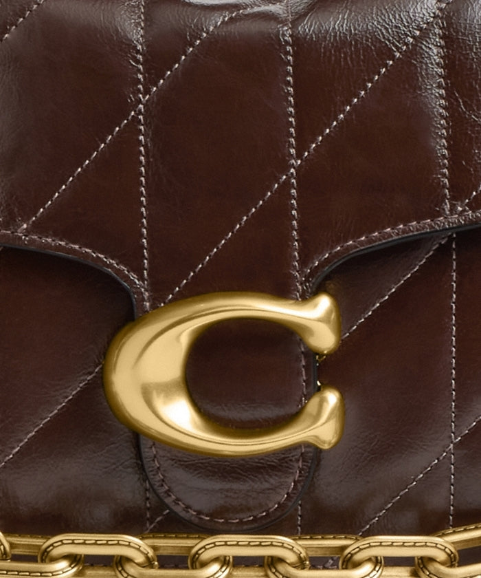 Coach Chain Tabby Shoulder Bag With Quilting in maple