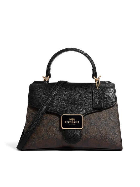 Coach Pepper Satchel In Signature Canvas Black