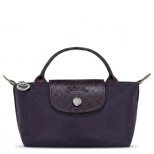 L.O.N.G.C.H.A.M.P LE PLIAGE GREEN POUCH in Purple