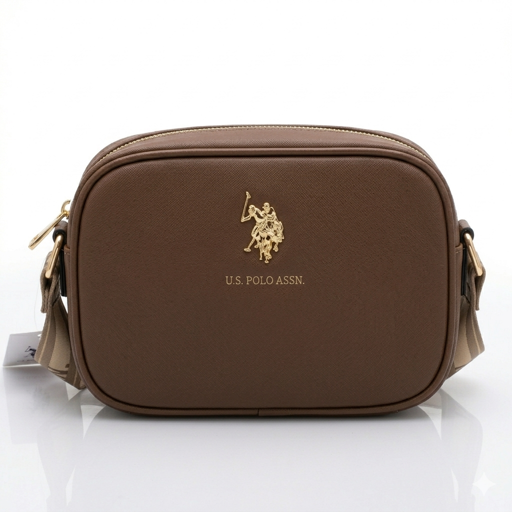 US Polo ASSN Classic Zip Crossbody Bag in brown