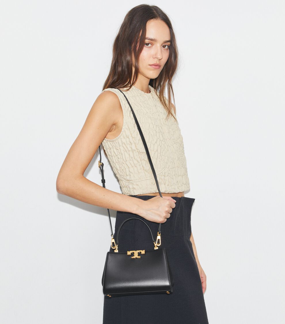 Tory Burch Mini Eleanor Satchel in black leather