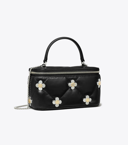 TORY BURCH KIRA DIAMOND QUILT CLOVER COSMETIC BAG