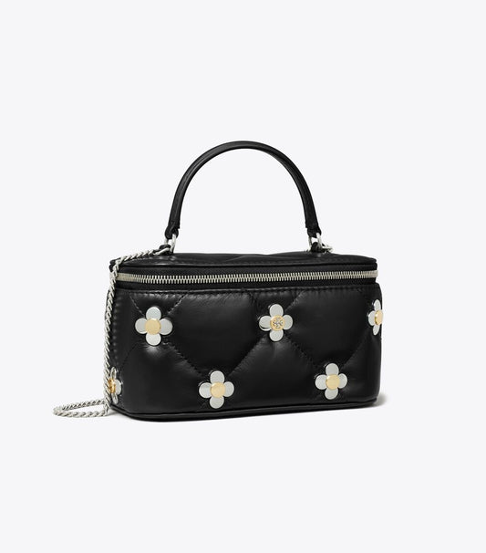 TORY BURCH KIRA DIAMOND QUILT CLOVER COSMETIC BAG