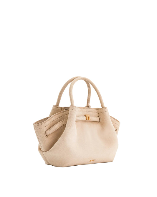 JW PEI Hana Mini Faux Suede Tote Bag in Off White