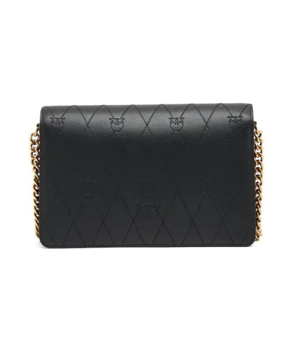 PINKO LOVE CLICK WAVE LOGO CL Leather Messenger Bag