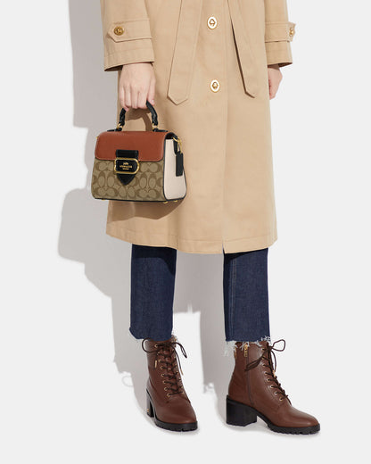 Morgan Top Handle Satchel In Colorblock Signature Canvas coach