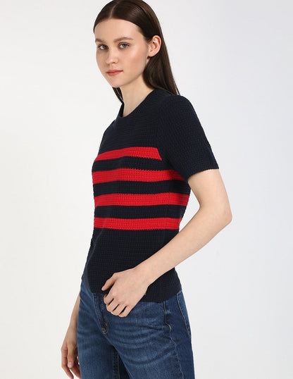 Tommy Hilfiger Gold Button Textured Knit Sweater size M