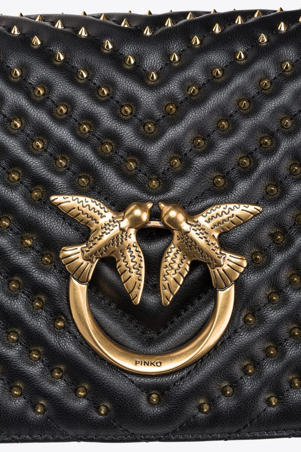 PINKO CLASSIC LOVE BAG CLICK CHEVRON STUDS