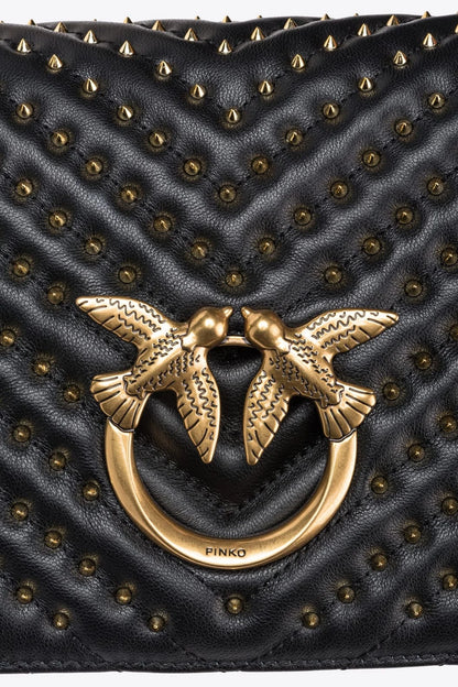 PINKO CLASSIC LOVE BAG CLICK CHEVRON STUDS