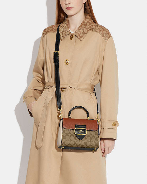 Morgan Top Handle Satchel In Colorblock Signature Canvas coach
