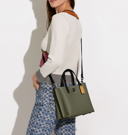 COACH WILLOW TOTE 24 IN COLORBLOCK WITH SIGNATURE CANVAS