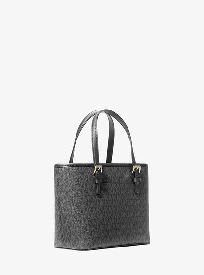 Micheal Kors small Jet Set Travel tote bag with top zip closure and logo in Black