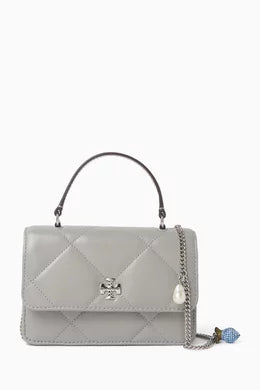 Tory Burch Kira Mini bag with a diamond-patterned quilted design and Nappa leather chain