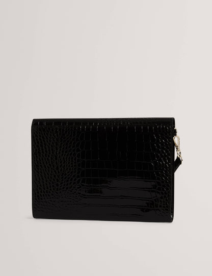 Ted Baker Patent Faux Leather Croc Effect Clutch Bag