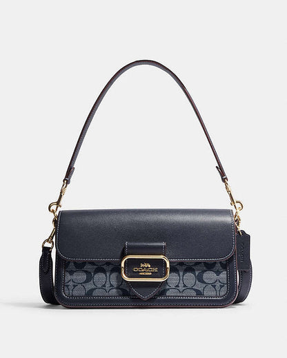 Coach Morgan Shoulder Bag In Signature Chambray Gold/Denim Multi