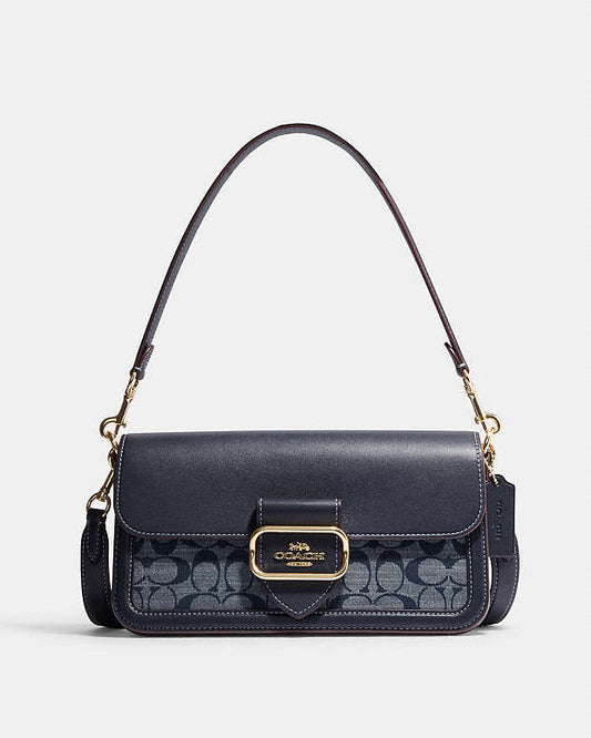 Coach Morgan Shoulder Bag In Signature Chambray Gold/Denim Multi