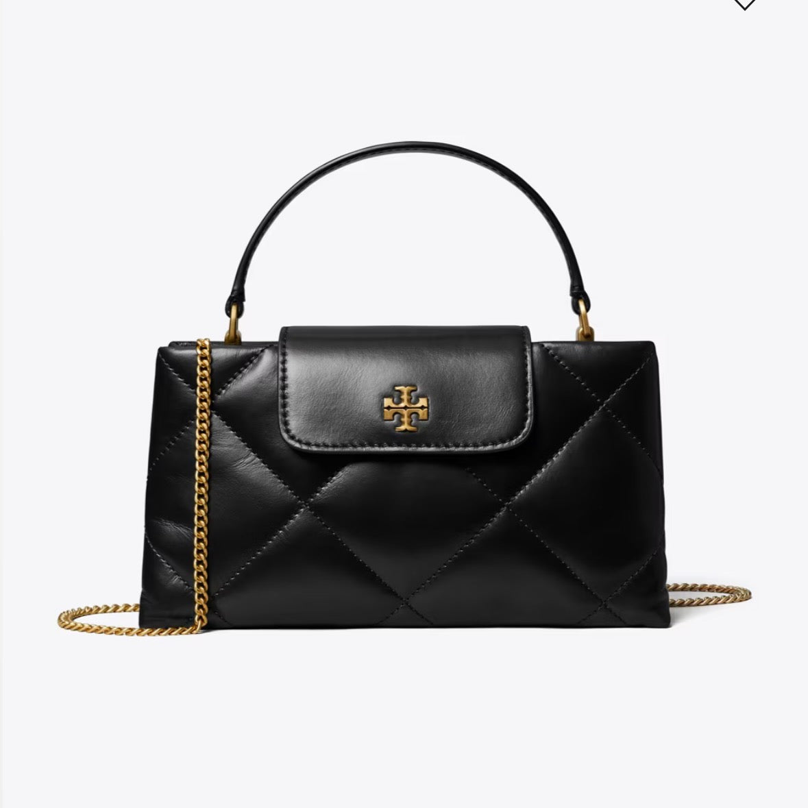 TORY BURCH KIRA DIAMOND QUILT TOP-HANDLE BAG IN BLACK