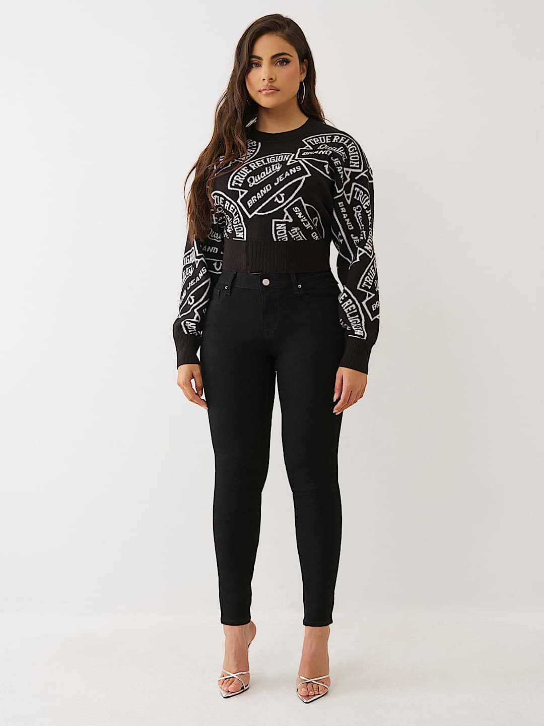 TRUE RELIGION MONOGRAM JAQUARD SWEATER SIZE L