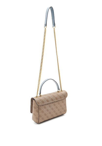 Guess Nell Logo Crossbody Flap Bag, Latte