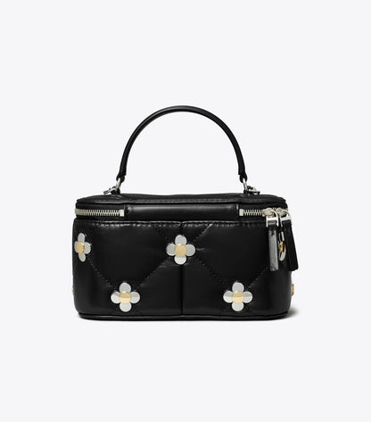 TORY BURCH KIRA DIAMOND QUILT CLOVER COSMETIC BAG