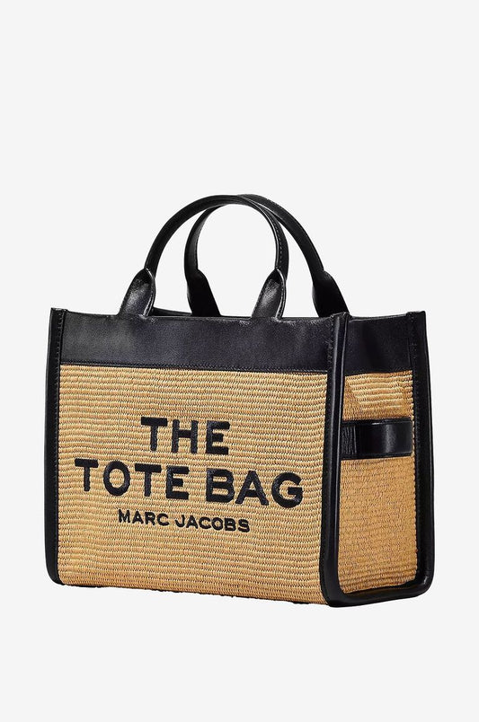 The Woven Medium Tote raffia and leather bag Marc Jacobs