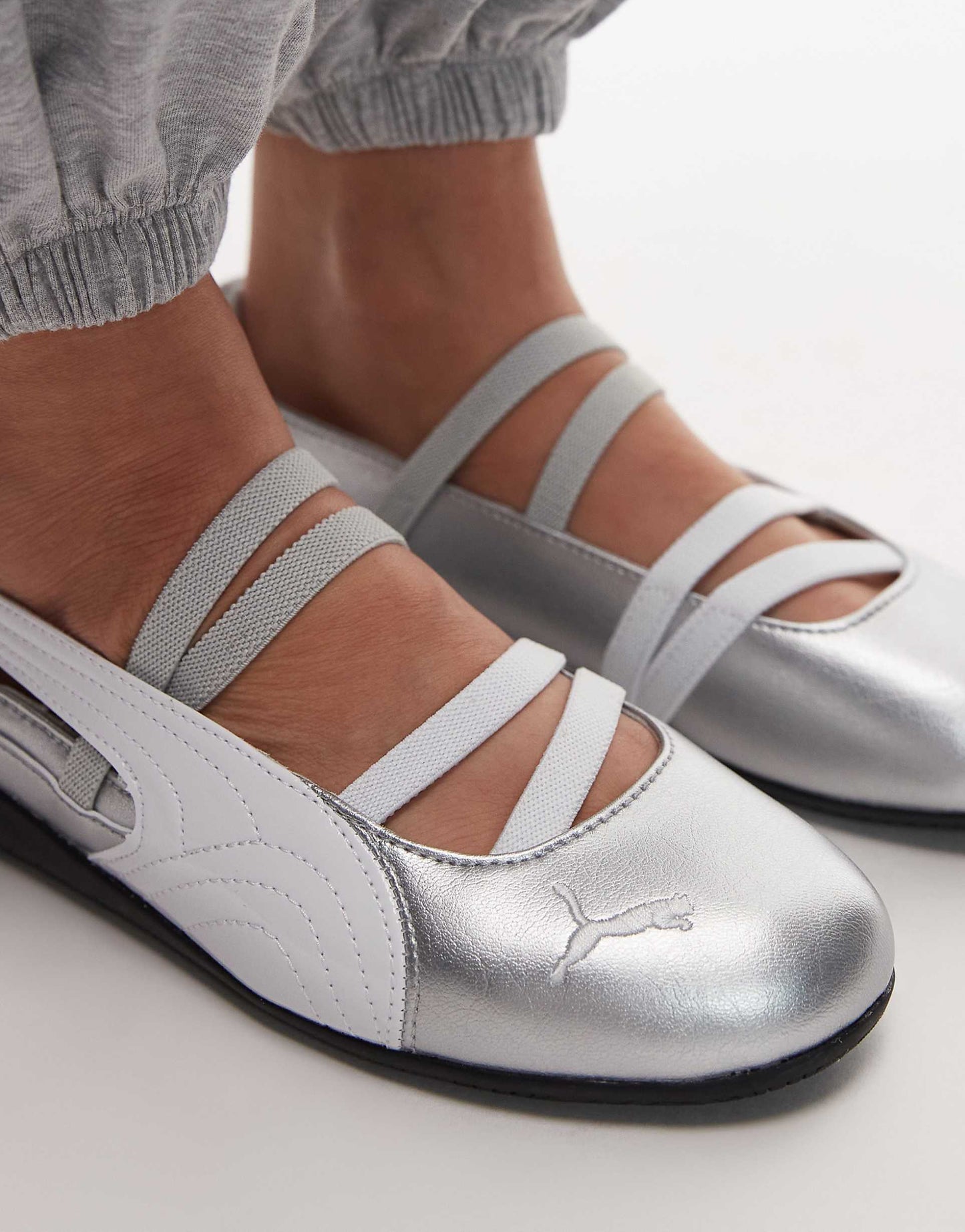 PUMA Speedcat ballet flats in silver size 38